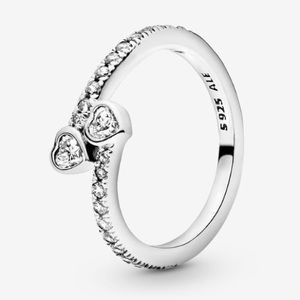 Pandora Two Sparkling Hearts Promise Ring - Box included  (NO REFUND/EXCHANGE)